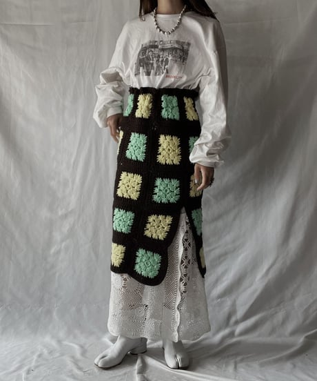 【RE;CIRCLE】 RE Granny × Crochet Long Skirt①/211014-020