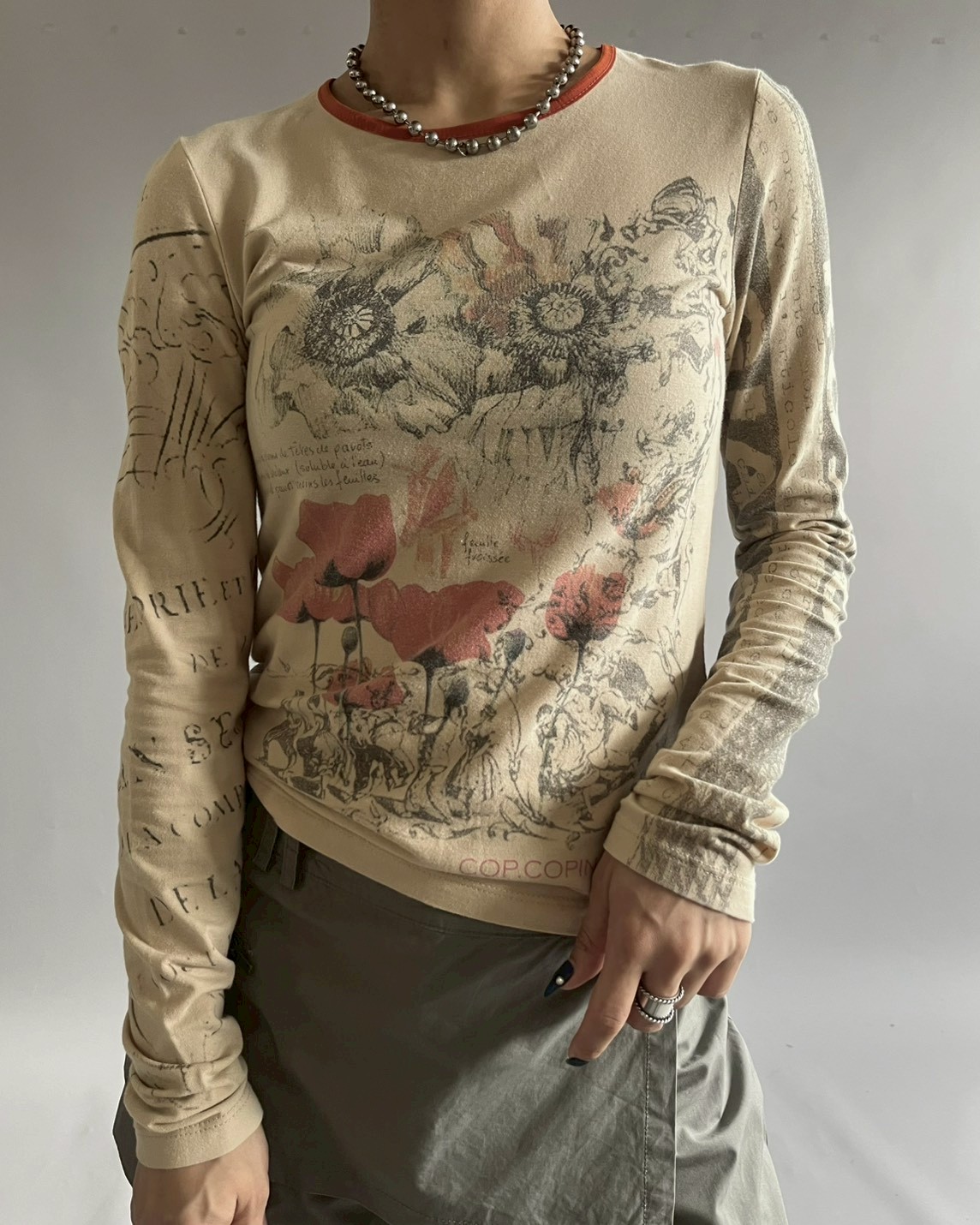 USED】 Cop.Copine Flower Print Body Top /25101