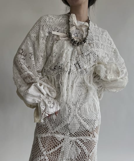 【RE;CIRCLE】 RE Crochet Lace Patchwork Bolero / 220526-023