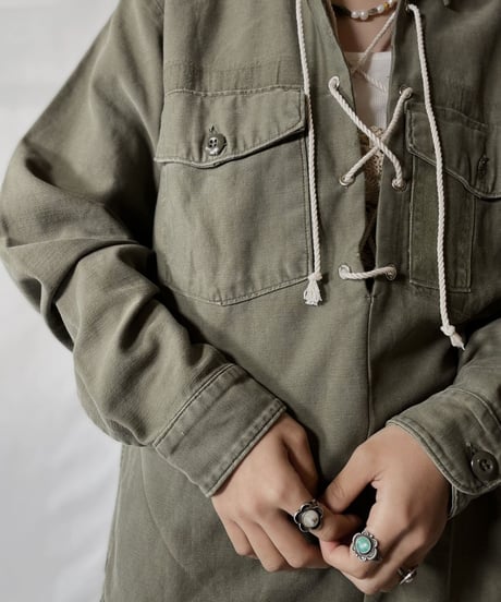 【RE;CIRCLE】  RE Lace Up Fatigue Shirt/20210819-043