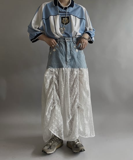 【RE;CIRCLE】 RE Denim Lace Switching Skirt / 240509-014