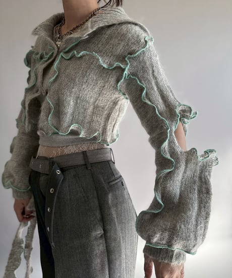 【RE;CIRCLE】 RE Mellow Mohair Knit Cardigan + Tie/ 251127-007