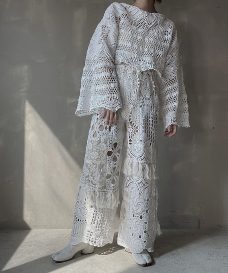 【RE;CIRCLE】 RE Crochet Patchwork Pants①/20220317-003