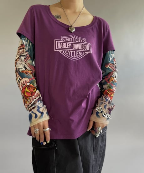 【USED】 Harley Davidson Design L/S T-Shirt/240518-020