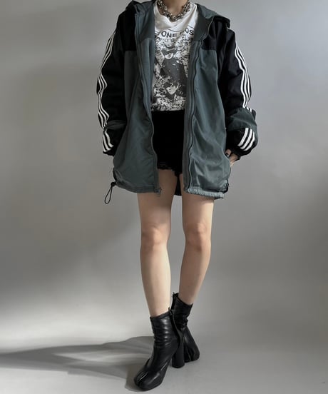 【USED】 90's adidas Nylon Fleece Reversible jacket /241228-016