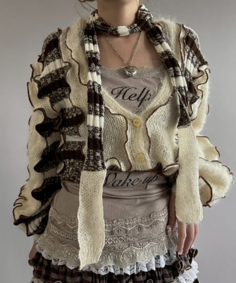 【RE;CIRCLE】 RE Mellow Mohair Knit Cardigan + Tie/ 251127-004