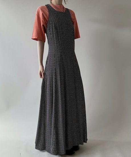 【USED】 Dot Pattern Camisole Long One-Piece  / 250628-014