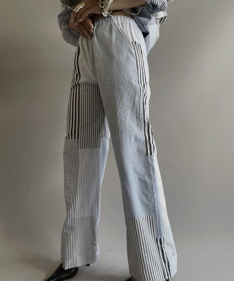 【RE;CIRCLE】 RE Patchwork Strip Pants / 240718-008