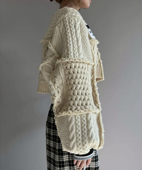 【RE;CIRCLE】 RE Aran Knit Wappen Patchwork Pullover Top / 251218-006