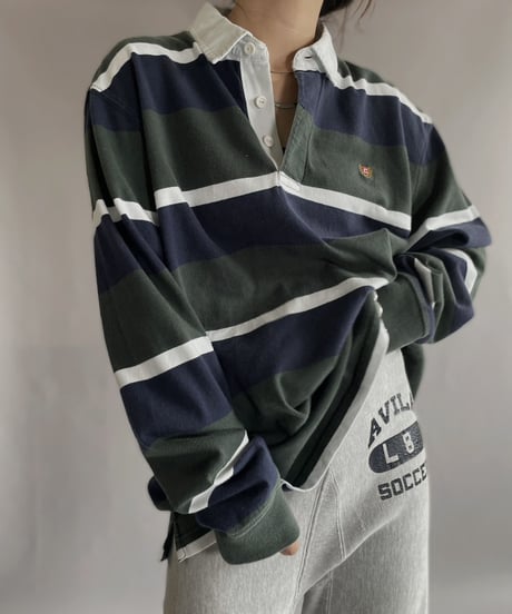 【USED】 Chaps Striped Rugby Shirt / 221203-021
