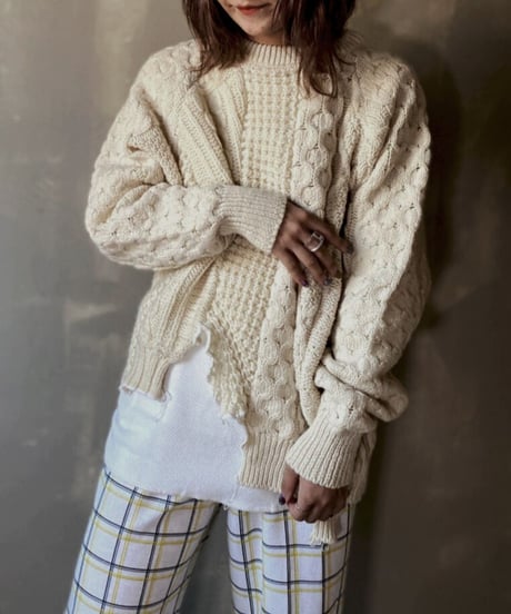 【RE;CIRCLE】 Patchwork Cable Knit ② / 201112-024