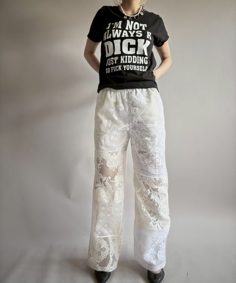 【RE;CIRCLE】 RE Crochet Lace Patch work Pants / 250731-002