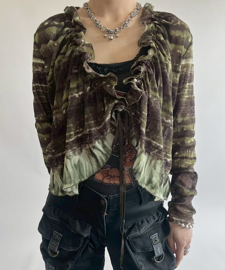 【USED】 Frill Design L/S Sheer Top  / 250524-025