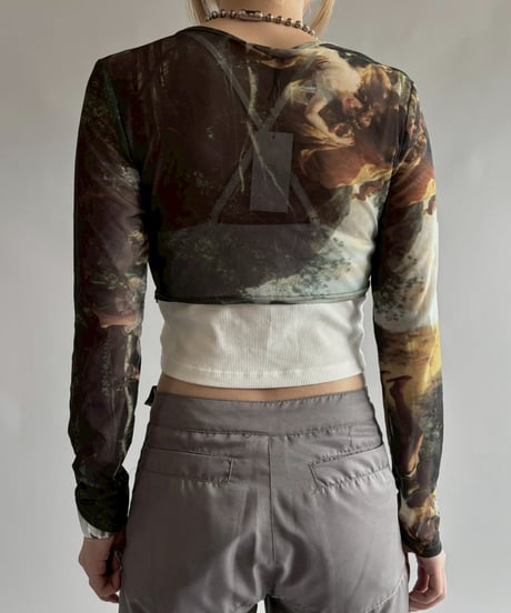 【USED】 Drawstring sheer top/250920-024