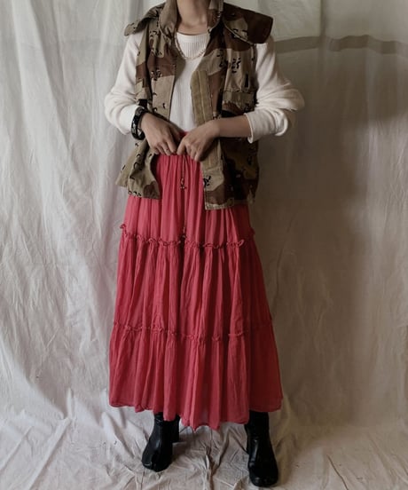 【USED】 Cotton Crinkle Long Skirt/210317-026