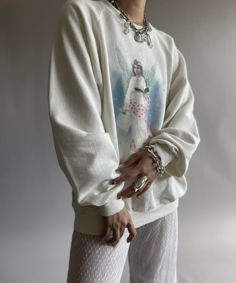 【USED】 Made in USA Goddess Print Sweat Top  /240914-043