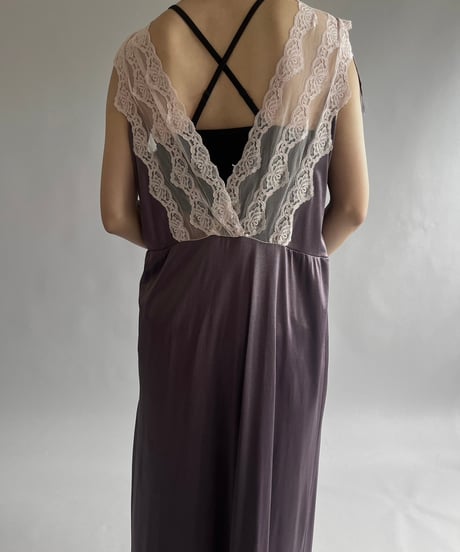 【USED】 Lace Patterned Camisole Long One-Piece  /240928-006