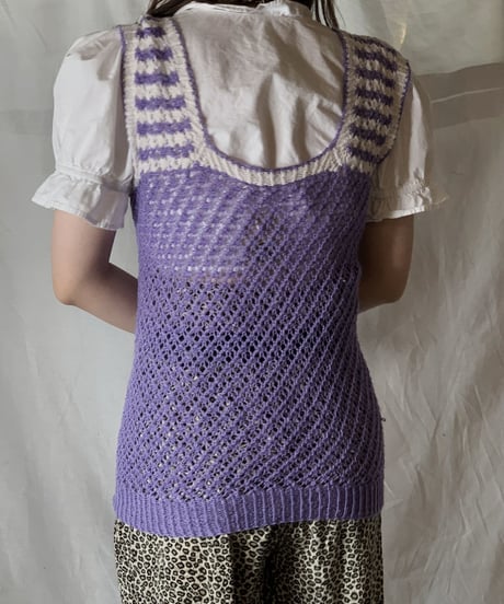 【USED】 No Sleeve Crochet Knit /210421-039