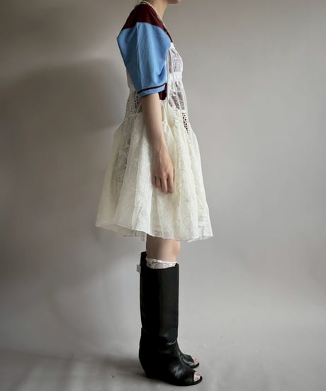 【RE;CIRCLE】RE Crochet Lace Patch work Camisole One-Piece Middle/250731-003