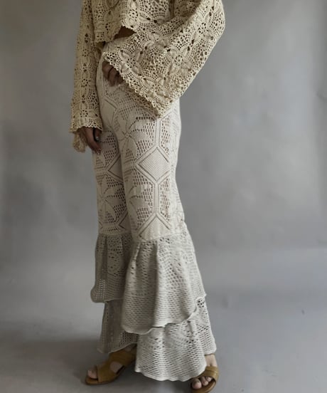 【RE;CIRCLE】 RE Crochet Tiered Pants / 230504-015