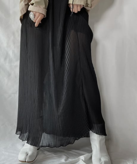 【USED】 Poly Pleats Long Skirt②/210921-034