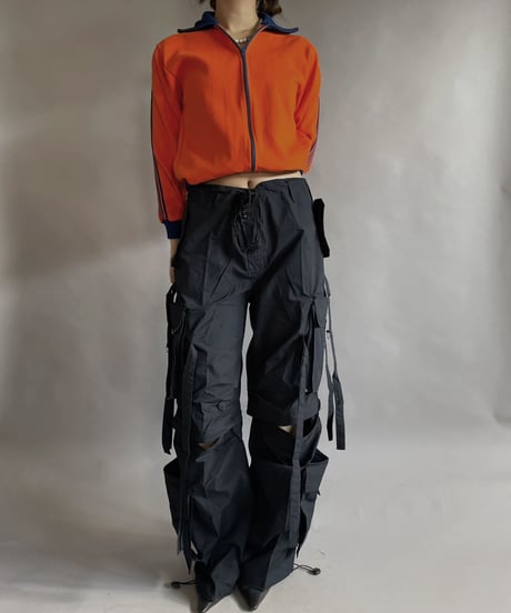 【USED】 Poly Zip-up Line Top Orange / 230128-024