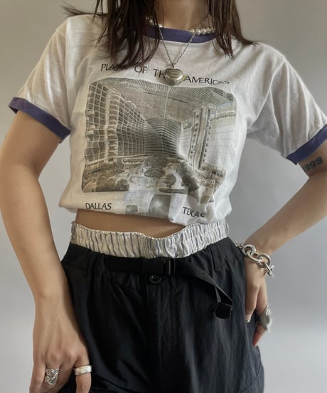 【USED】 Made in USA 80's Health Knit Ringer T-Shirt  /240629-029