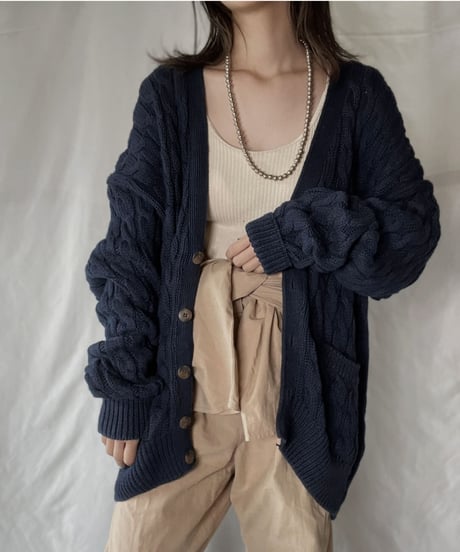 【USED】　Cable Knit Cardigan①/ 220120-047