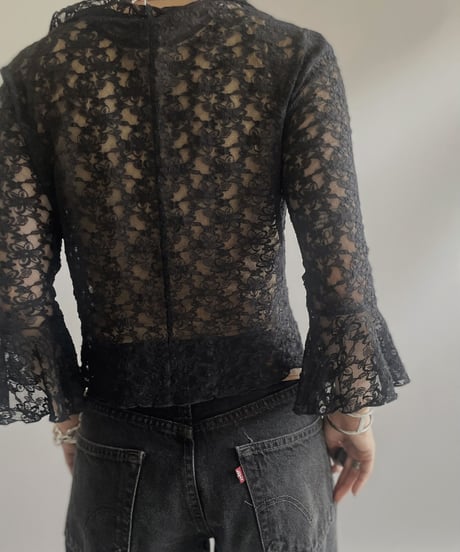 【USED】L/S Flare Sleeve Lace Top/ 230909-011