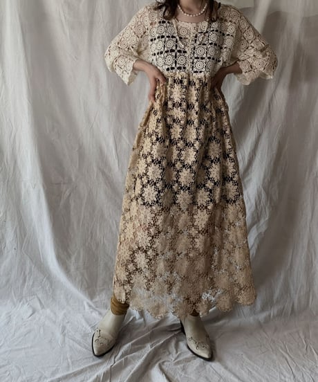 【RE;CIRCLE】 RE Crochet Lace Dress③/210421-003