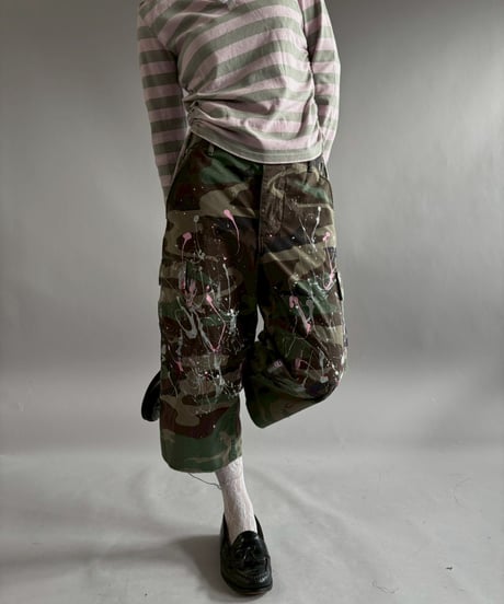 【USED】 Military Camouflage Cut Off Paint Pants /260226-007