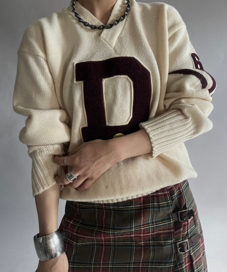 【USED】 Vintage Lettered Knit Top/241130-014