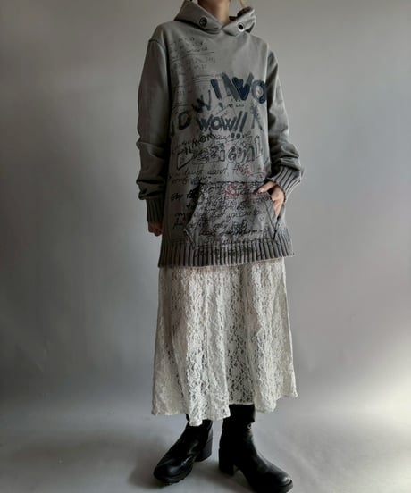 【USED】 Desigual Rib Knit Docking Hoodie /251108-024