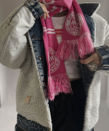 【USED】 Knit Soccer Muffler Pink / 230206-019