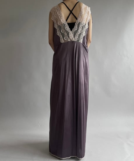 【USED】 Lace Patterned Camisole Long One-Piece  /240928-006