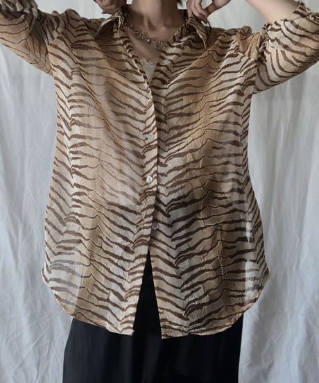 【USED】 Zebra Patterned See-through Top/210714-022