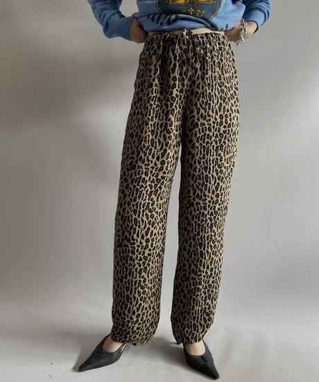 【USED】POLO LARPH LAUREN Leopard Patterned Sheer Pants/231014-023