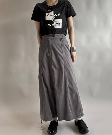 【USED】 RESIZED MADE in USA 90s GILDAN Black&White T-Shirt / 250830-011