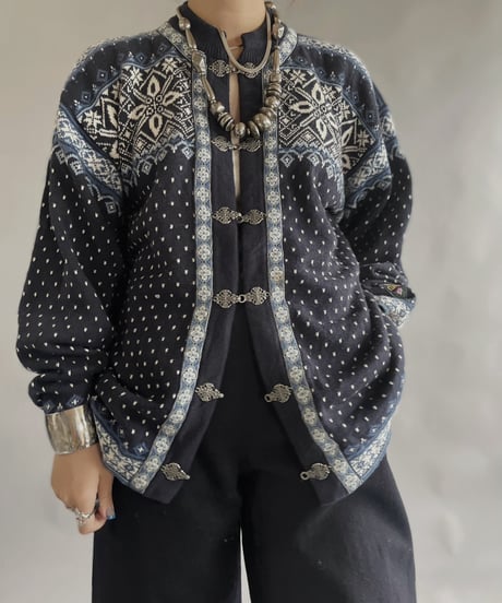 【USED】 Made in Norway  Cottone100% Tirolean Knit Top /240120-018
