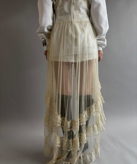 【USED】 MADE in USA Organza lace camisole One-Piece  /250927-002