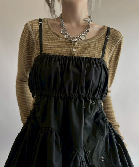 【RE;CIRCLE】 RE ARMY Gather Middle One-piece Black / 260326-002