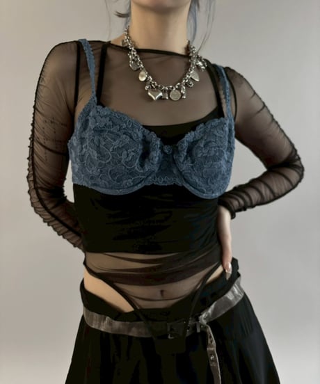 【USED】 Lace Pattern Camisole Bra Top / 260307-018