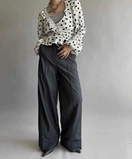 【USED】 Heart Patterned Design Top /241006-020