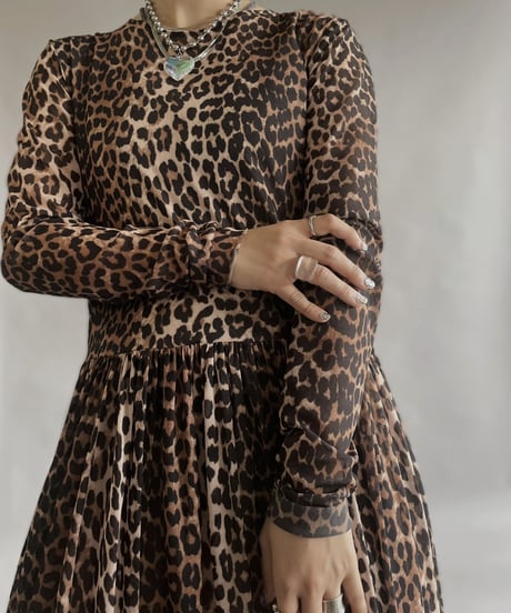 【USED】 GANNI Poly Leopard Patterned One-piece / 230401-031