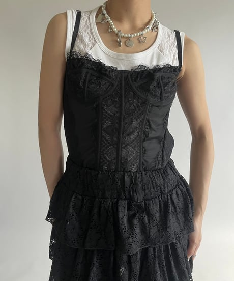 【USED】  Lace Pattern Corset Top /250213-008