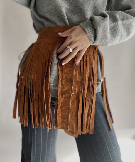 【USED】 Suede Fringe Skirt / 230128-008