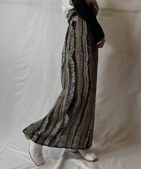 【USED】 Poly Long Skirt①/20210819-003