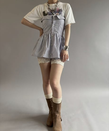 【RE;CIRCLE】  RE Stripe Shirt Mini One-Piece / 260611-005