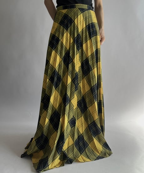 【USED】 Check Patterned Pleats Kilt Skirt / 241019-023