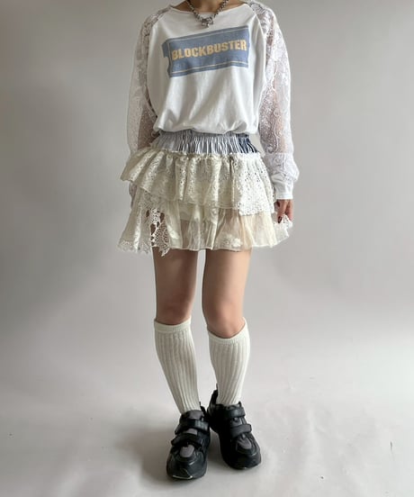 【RE;CIRCLE】 RE Lace Switching Raglan T-Shirt / 250605-010